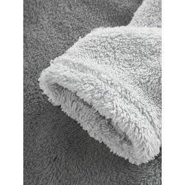 Letter Print Fuzzy Hoodie, Winter & Fall Oversized Casual Hooded Sweatshirt, Women's Clothing