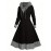 Contrast Trim Drawstring Hooded Dress, Casual Long Sleeve Dress For Spring & Fall, Women's Clothing