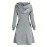 Drawstring Hooded Dress, Casual Long Sleeve Solid Dress, Women's Clothing